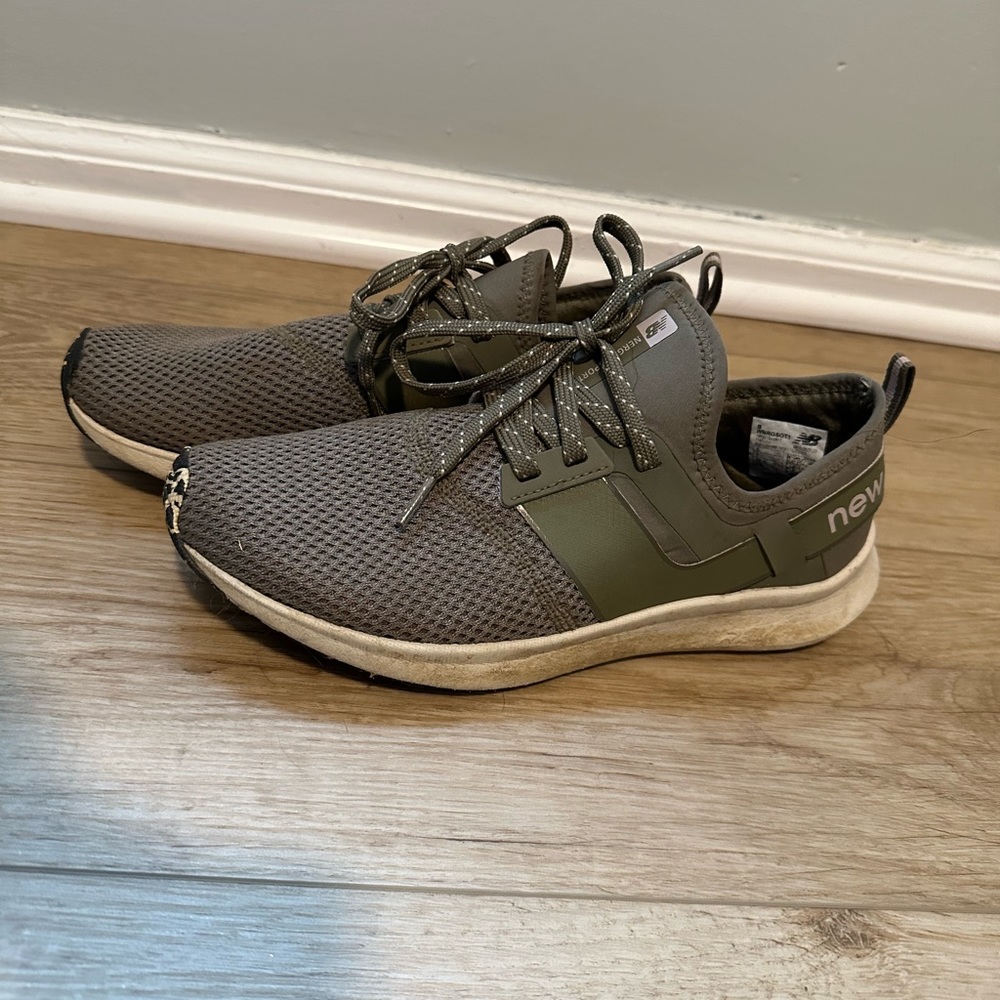 Womens New Balance walking shoes olive green